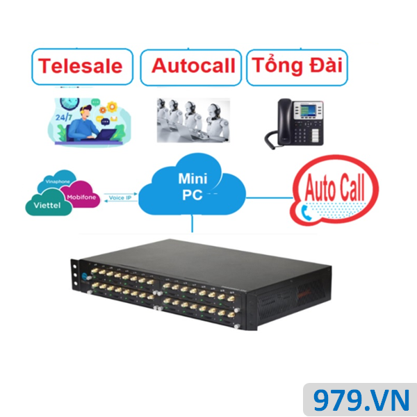 Tổng đài dùng Sim Dinstar 32 Port